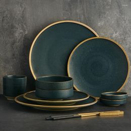 Dinnerware Sets Lang Ceramic Tableware Set 2 / 4 People Use Family Restaurant To Serve Western