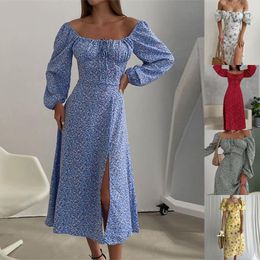 Casual Dresses Women's 2023 Style Elegant Long-sleeved Printed Mid-length Dress For Women