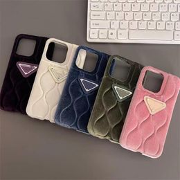 Designers luxurys phone case for iPhone7/8 11 11Pro 12 12pro 13 14 Velvet mesh red autumn and winter high texture phone case