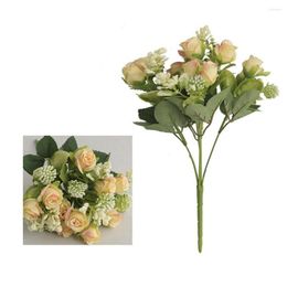 Decorative Flowers Beautiful Simulation Flower Bouquet Non-fading Long Lasting With Stem Faux Rose Party Decor
