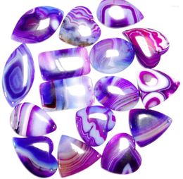 Pendant Necklaces Natural Stone Brazil Stripe Agates Water Drops Ellipse Rectangle Charm Geode Onyx DIY Necklace Jewelry Making 10Pcs V44