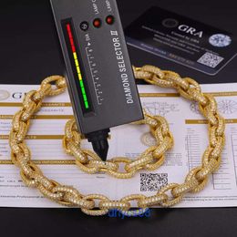 2024 Drop Shipping Wholesale 12mm Diamond Choker Men Necklace Hiphop Plated 18k Gold Iced Out Cuban Link Chain Jewelry