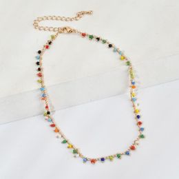 Chains ZMZY Simple Seed Beads Strand Necklace Women String Beaded Short Choker Jewellery Summer Beach Boho
