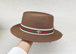 straw hat female summer fashion sunscreen top hats Europe and the United States cross-border color webbing flat edge travel straw hat