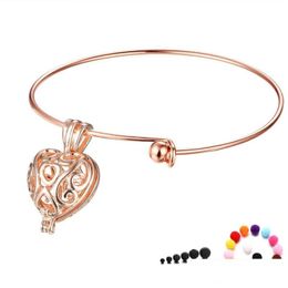 Charm Bracelets Essential Oil Diffuser Bracelet Aromatherapy Locket Heart Charm Bracelets Fashion Jewellery Drop Delivery Jewellery Bracel Dh8Cr