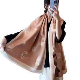 Channel Scarf High Quality Women Camellia Double Sided Cashmere Scarf Autumn And Winter Women's Fashionable And Versatile Warm Shawl And Neck Dual Use