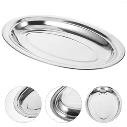 Plates Fruit Platter Dinner Plate Stainless Steel Serving Metal Home Exquisite Roast Child