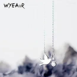 Pendants WYEAIIR 925 Sterling Silver Fresh Lovely Mini Bird Swallow Pigeon Fine Jewelry Luxury Female Necklace