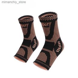 Ankle Support 1Pcs Copper Ank Brace Infused Compression Seve Support for Plantar Fasciitis Sprained Ank Achils Tendon Pain Reli Q231124