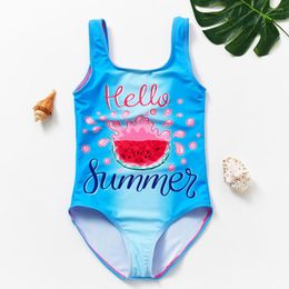 Women's Swimwear 1-11Year Toddler Baby Girls Watermelon Print Swimsuit One Piece Children Swimming Outfit