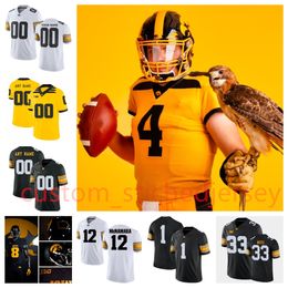 Yahya Black Iowa Hawkeyes Football Jersey 90 Brian86 Jeff Bowie 45 Deontae Craig 97 Caden Crawford 93 Anu Custom College Iowa Jerseys