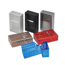 Aluminium Alloy Cigarette Box Hollow Out Metal Portable Storage Cases Anti Pressure Smoking Holder For 20pcs Pieces Rolling Wide Cigarette Tobacco Men Gifts