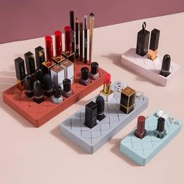 Opbergdozen Bakken Stijl Desktop Organizer Siliconen Lippenstift Rek Cosmetische Make-up Doos Wenkbrauwpotlood Display Borstel 231123