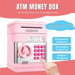 Electronic Piggy Bank Safe Money Box Tirelire For Children Digital Coins Cash Saving Safe Deposit ATM Machine Birthday Gift Kids L292e