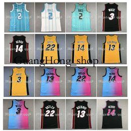 NCAA 2 Lamelo Ball Bam 13 Jimmy Tyler 22 Butler 14 Herro Ado Dwyane 3 Wade Ed Draught Pick City Basketball Jersey Rare