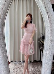 Casual Dresses NWT Self Portrait Deco Sequin Crew Neck Maxi Midi Dress pink