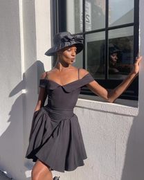 New 2023 strapless black slim pleated dress spice girl party miniskirt