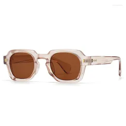 Sunglasses Ins Fashion Square Women Vintage Punk Gradient Eyewear Men Brand Designer Rivets Sun Glasses Gafas De Sol