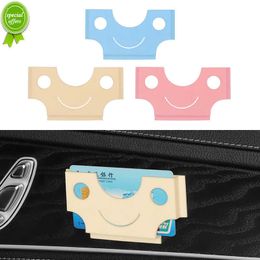 Car Card Holder Clip Colorful Smiley Face Style Durable ID IC Card Sleeve Organizer Ticket Pocket for Car Home Office