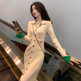 Dresses, autumn clothes, 2023 new women's fashion temperament, high-end fashion, age-reducing long-sleeved age-reducing and slimming skirts