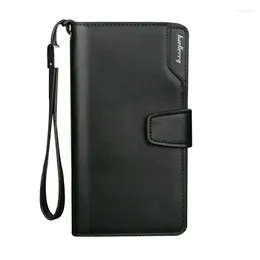 Wallets Wallet PU Leather Casual Old High-quality Long Clip Multi-functional Men's Handbag Business Zipper Phone Bag Package