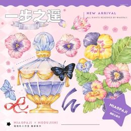Gift Wrap Dreamy Butterfly Vase Castle Crystal Washi PET Tape For Card Making DIY Scrapbooking Plan Decorative Sticker