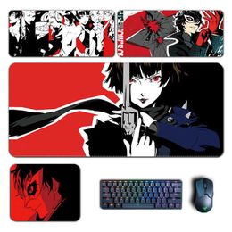 Mouse Pads Wrist Rests Game Persona Large Mouse Pads Joker Queen Panther Skull Mousepad Computer Laptop Gamer Pad PC Gaming Anime Accessories Desk Mats J230422