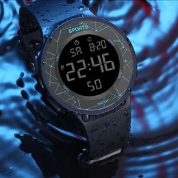 Wristwatches Kegllect Men Electronic Sports Digital Watch Luminous Alarm Clock Functional