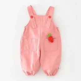 Trousers Baby Girls Solid Overalls Kids Jean Bib Pants Infant Jumpsuit Baby's Clothing Autumn