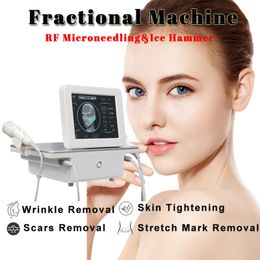 Microneedling Fractional Machine Wrinkle Removal Scars Acne Treatment RF Skin Tightening Ice Cold Hammer Face Calm Spa Use