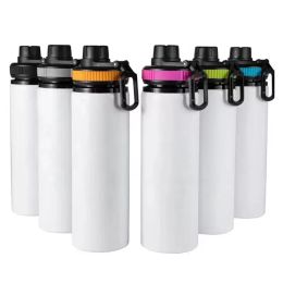 20oz Sublimation Blanks White Water Bottles 600ml Singer Layer Aluminium Tumblers Drinking Outdoor Sports Mugs Drinking Cups With Lids In 5 Colours FY5166 0424