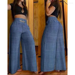 Women's Pants Women Casual High Waist Fashion Street Loose Pleat Trousers Trendy Wide Leg Long Y2K Streetwear