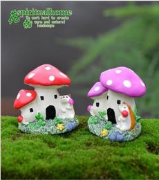 Whole Mini Fairy Garden Miniatures Figurines Miniature Moss Terrarium Bonsai Decor Toys Ornament Mushroom Houses Movie Props C4370741