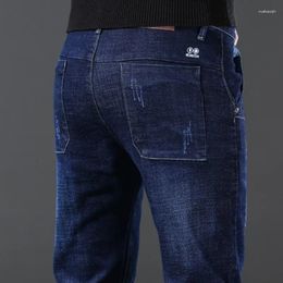 Men's Jeans High Quality Slim Straight Denim Elastic Solid Fashion Daily Dropship Brand Arrivals Pants Male