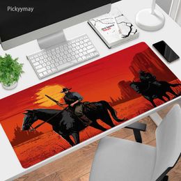 Mouse Pads Wrist Rests Mouse Pad Large Red Dead Redemption 2 Mousepad Company Table Mat Keyboard Gaming Accessories Gamer Laptop Deskmat Locking Edge J230422