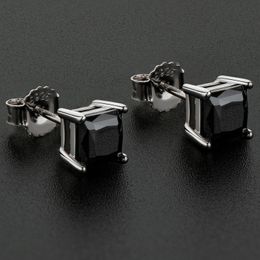 Men Women Fashoin 925 Sterling Silver Earrings Passed Test Black Moissanite Diamond Earrings Studs Nice Gift