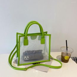 Evening Bags PVC Clear Transparent Shoulder PU Candy Jelly Totes Women Summer Fashion Travel Purse Handbags Crossbody