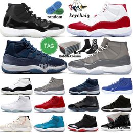 11 Mens Basketball Shoes 11s Cherry Cool Cement Grey Concord Bred UNC Gamma Blue Midnight Navy Velvet Space Jam 72-10 Infrared 23 DMP Men Women Trainers Sports Sneakers