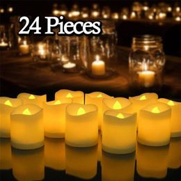 24PC LED Flameless Tea Light Tealight Candle Wedding Decoration Battery 210310309n
