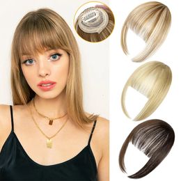 Bangs Shangzi Clip In Blunt Bangs Bang Hair Extension Synthetic Fake Fringe Natural Hair Bangs Black L Brown Accessories Fake Hair 231123