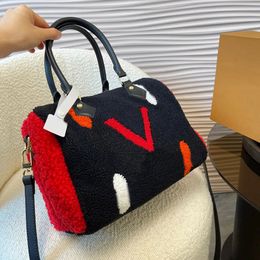 Designer Bag Teddy series multicolor Womens Tote Bags Winter Design Girls Handbag Purses Crossbody Unisex Soft Fur Lamb Wool Shoulder Bags 25CM