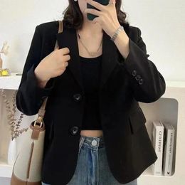 Women's Suits Solid Crop Short Blazer Woman Formal Black Coats For Women Clothes Wear To Work Winter Promotion In Jacket Sale Outerwears