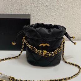 2023 Early Spring New Bucket Bag Caviar Cowhide One Shoulder Bag Alphabet Chain Crossbody Bag