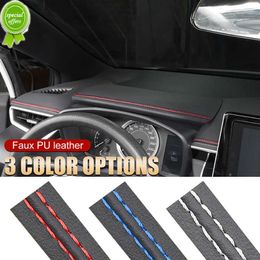 Car Interior Mouldings PU Leather Flexible Trim Strip DIY Self-adhesive Dashboard Decorative Braided Gap Strip Auto Accessories