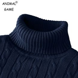 Mens Sweaters Autum Winter Warm Turtleneck Sweater Casual Rollneck Knitted Pullover Keep Men Jumper Knit Woolen 231123