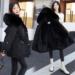 Women's Down Parkas Fashion Winter Jacket Parka Fur Lining Overcoat Long Coat Collar Hooded Casual Thick Warm 231123