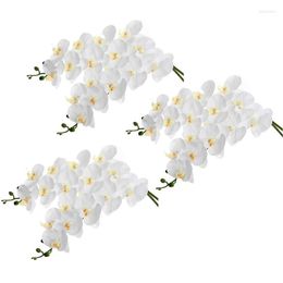 Decorative Flowers 6Pcs 38Inch Artificial Real Contact Orchids 9Heads Latex Phalaenopsis Stems For DIY Wedding Centerpieces Kitchen