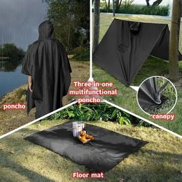 Multi-functional Rain Poncho, Waterproof Reusable Outdoor Raincoat, Portable Hooded Rain Jacket For Cycling Hiking Mountaineering