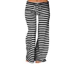 Stripe Wide Leg Yoga Pants Plus Size Women Loose Pants Long Trousers for Yoga Dance S M L XL XXL 3XL Soft Cotton Home7349677