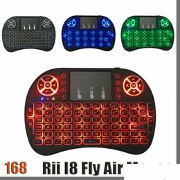 Keyboards Rii Mini I8 Keyboard Backlight For Android Tv Box Remote Control 2.4G Wireless With Touch Pad Smart Pc Drop Delivery Compute Dhavi